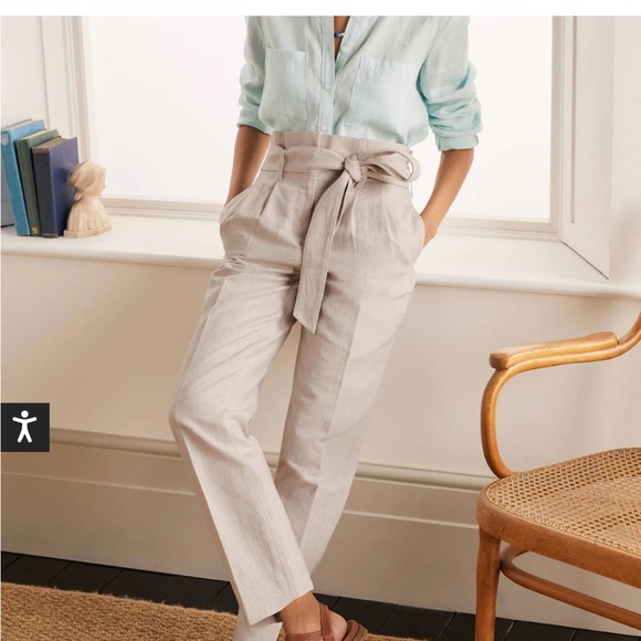 Boden Pants - Boden Ludgate Paperbag Trouser Pants Ecru